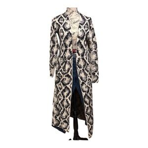 **RUBY MOON Long Sleeve Elegant Black and White Long Open Cardigan Sz S